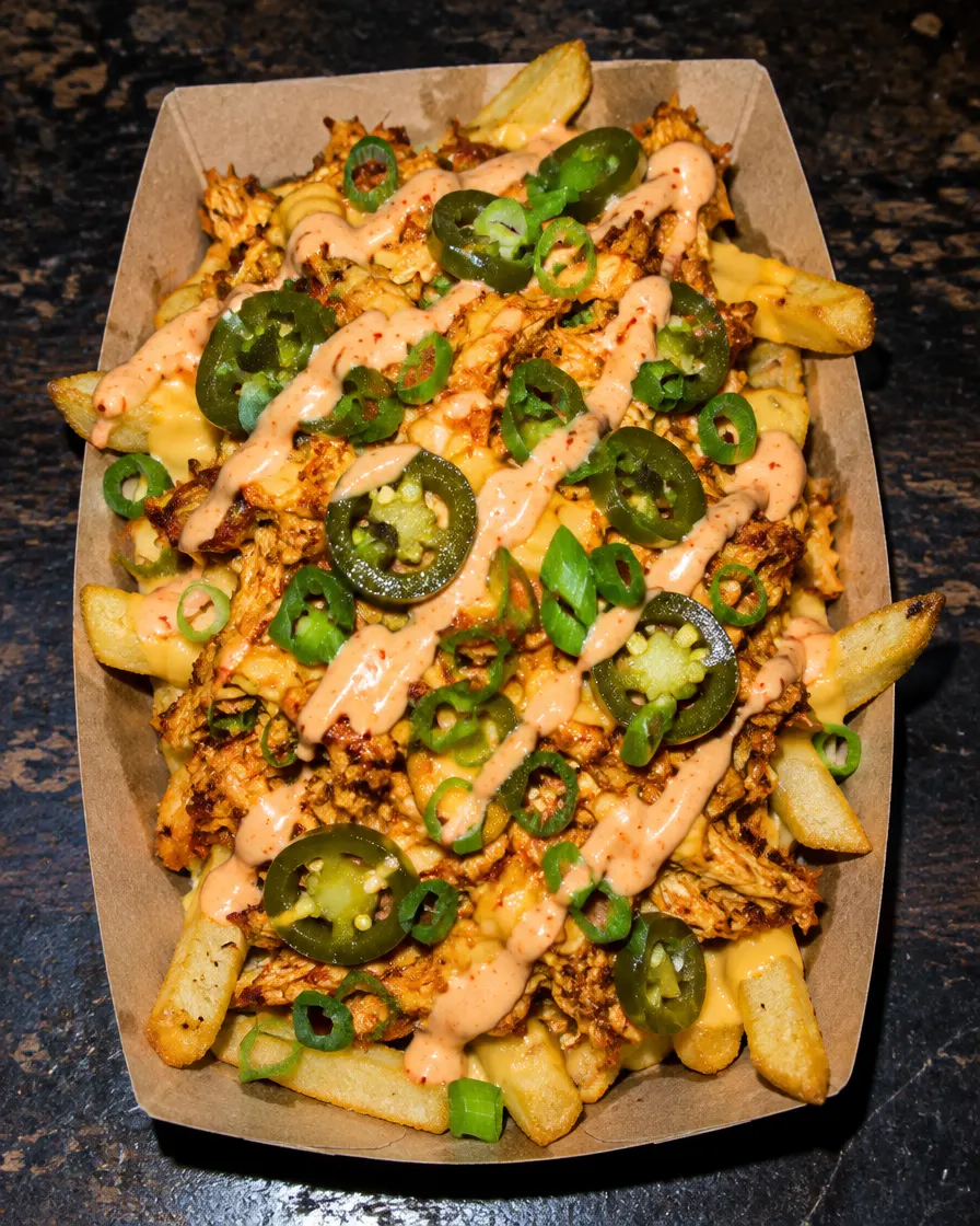 Chicken loaded fries